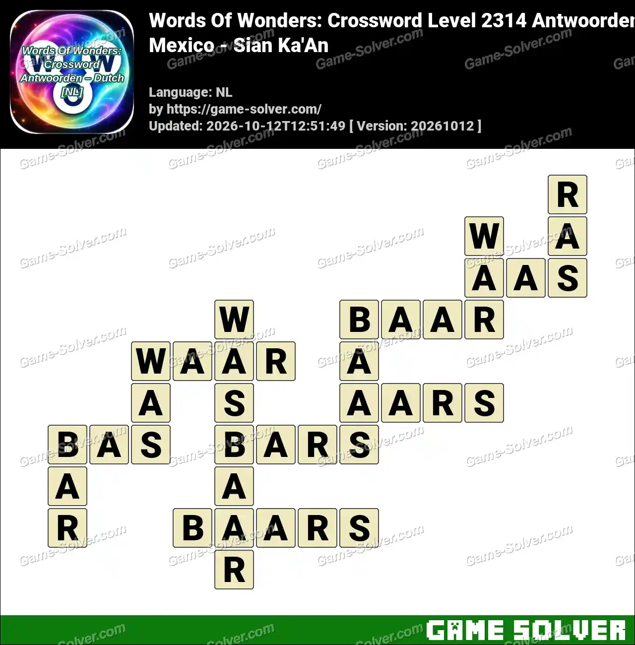 Words Of Wonders: Crossword Level 2314 Antwoorden – Mexico – Sian Ka’An